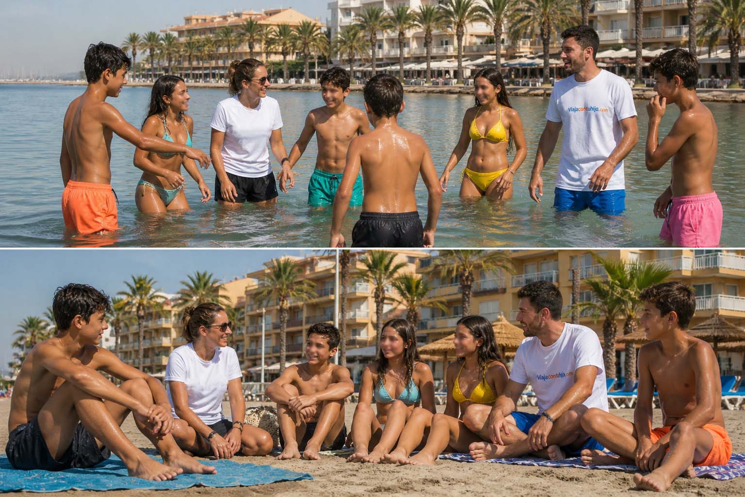 estas es la imagen de verano vacaciones monoparentales divertidas